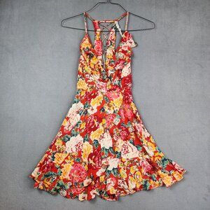 Kimichi Blue Sleeveless Dress Girls Size 2 Floral Print Boho Casual Strappy